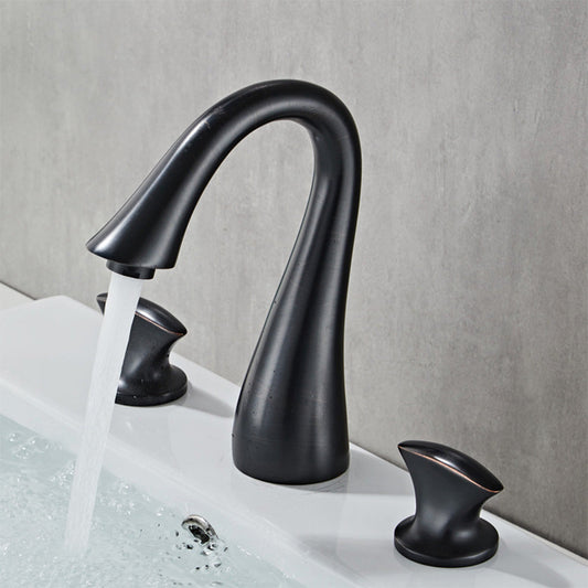 Fluxa Minimalist 3 Hole 2 Handle Bathroom Sink Faucet