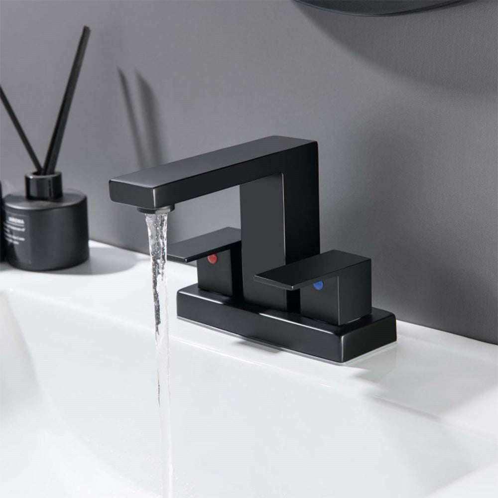 Rovello Modern Low-Profile Two-Handle 3-Hole Widespread Bathroom Sink Faucet