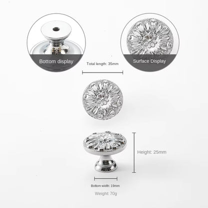 Polished Silver Floral Cabinet Pulls and Knobs