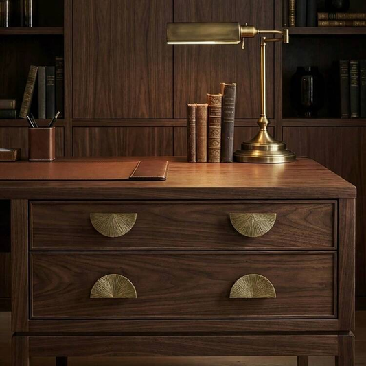 Textured Half Moon Brass Cabinet Pulls and Knobs