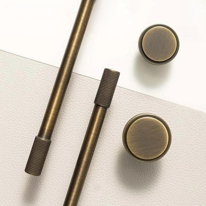 Brushed Gold Knurled Pulls for Cabinets and Drawers