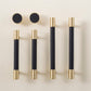 Colorful Leather and Brass Cabinet Pulls and Knobs