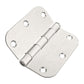 3.5 x 3.5'' Inch Satin Brass Door Hinges with 5/8'' Radius Corners