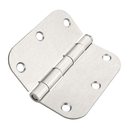 3.5 x 3.5'' Inch Satin Brass Door Hinges with 5/8'' Radius Corners