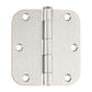3.5 x 3.5'' Inch Satin Brass Door Hinges with 5/8'' Radius Corners