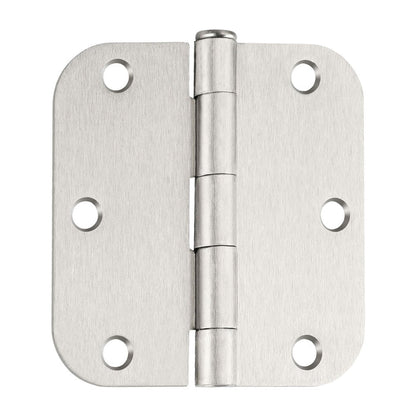 3.5 x 3.5'' Inch Satin Brass Door Hinges with 5/8'' Radius Corners