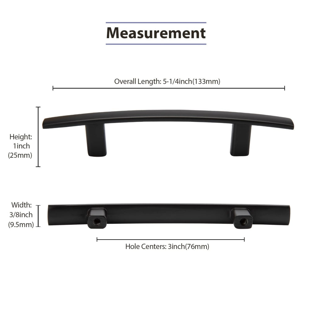 Multi-Finish Curved Cabinet Pulls for Kitchen Drawers