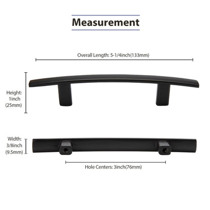Multi-Finish Curved Cabinet Pulls for Kitchen Drawers