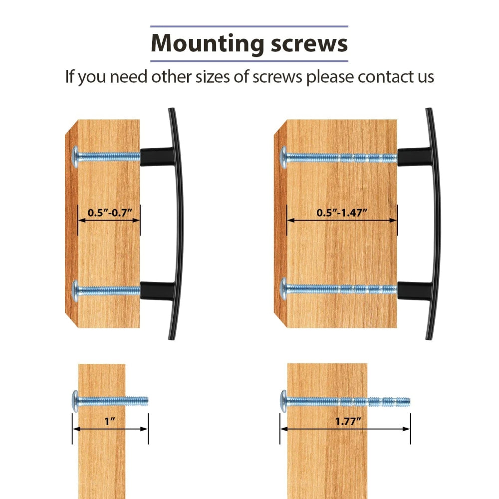 Multi-Finish Curved Cabinet Pulls for Kitchen Drawers