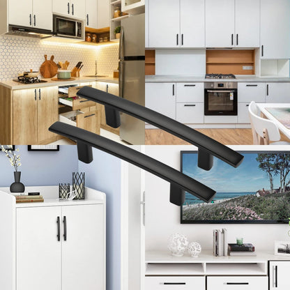 Multi-Finish Curved Cabinet Pulls for Kitchen Drawers