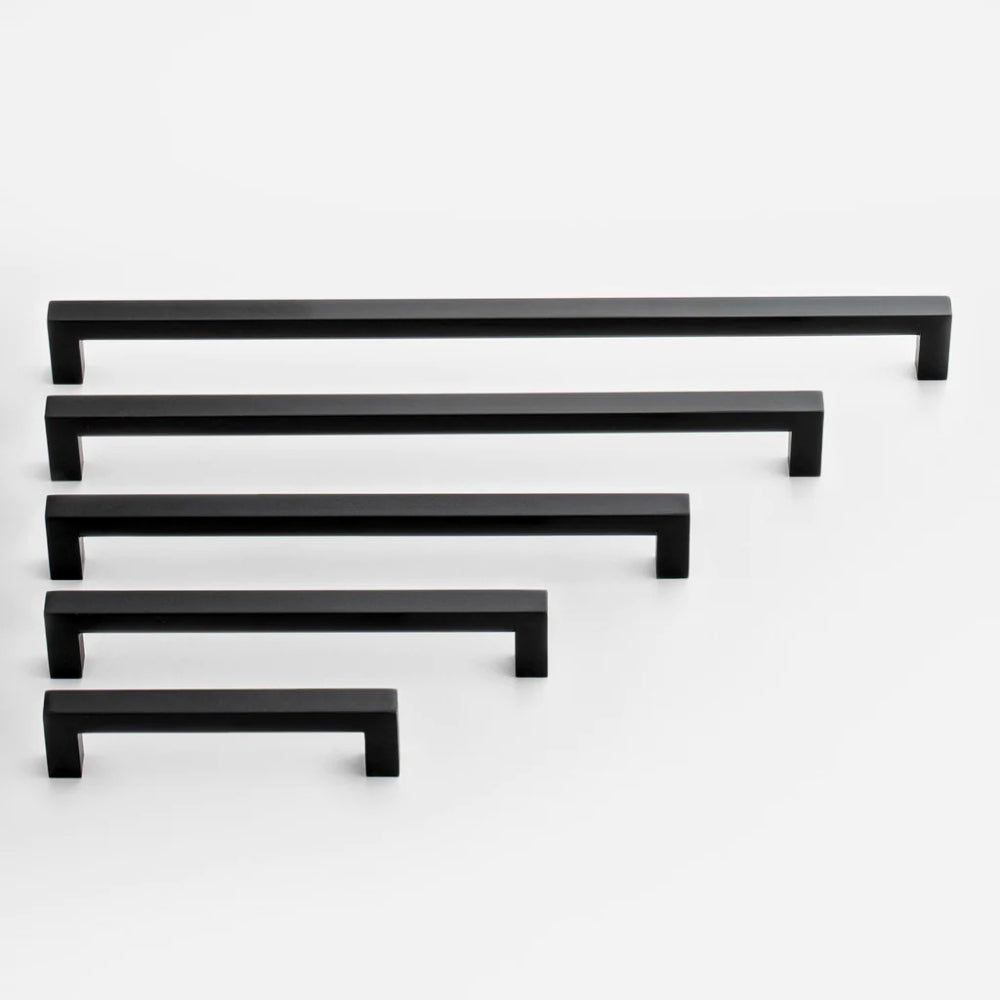 Black Square Cabinet Pulls for Modern Farmhouse Kitchen Cabinets & Drawers