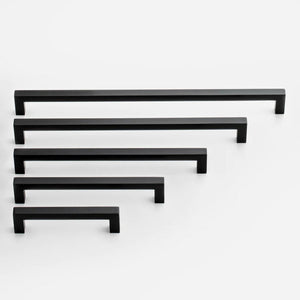 Black Square Cabinet Pulls for Modern Farmhouse Kitchen Cabinets & Drawers