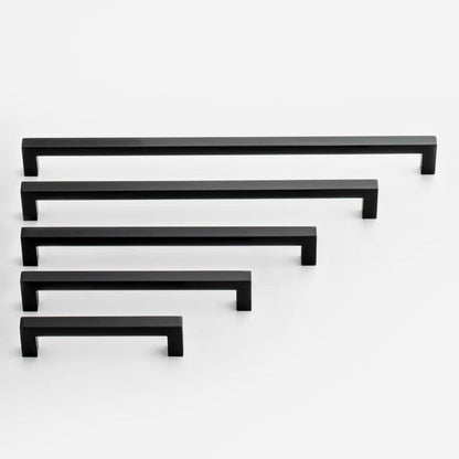 Black Square Cabinet Pulls for Modern Farmhouse Kitchen Cabinets & Drawers