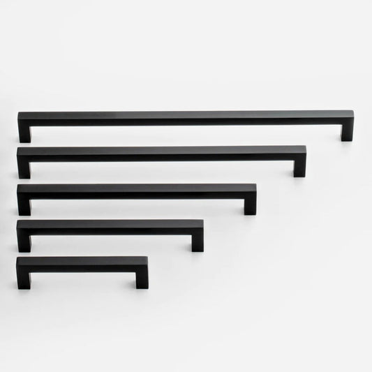 Black Square Cabinet Pulls for Modern Farmhouse Kitchen Cabinets & Drawers