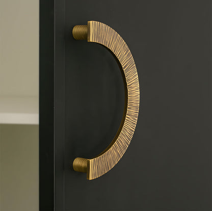 Textured Half Moon Brass Cabinet Pulls and Knobs