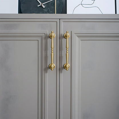 Vintage Turned Solid Brass Cabinet Pulls and Knobs