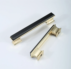Two-Tone Black and Gold Cabinet Pulls and Knobs for Wardrobes