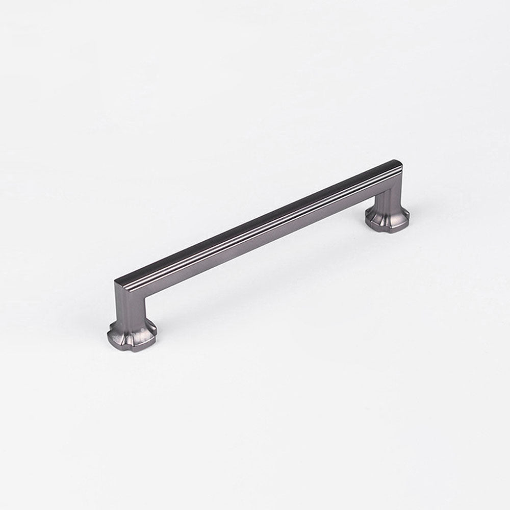 Grooved Black Gray Cabinet Handles and Knobs