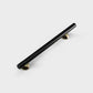 Black Round Bar Cabinet Pulls with Gold-Tone Posts