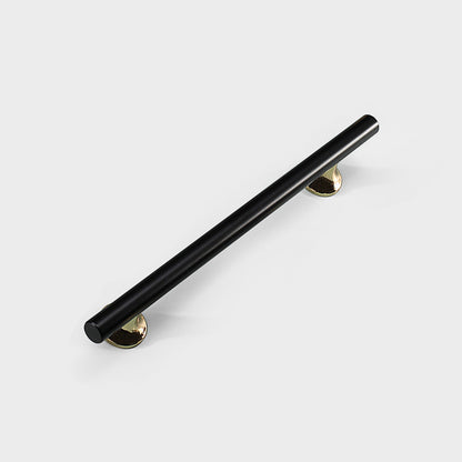 Black Round Bar Cabinet Pulls with Gold-Tone Posts