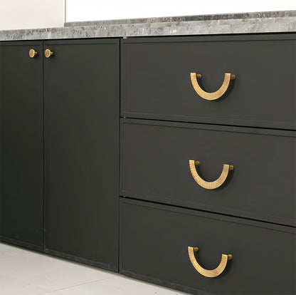 Textured Half Moon Brass Cabinet Pulls and Knobs