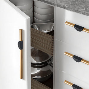 Gold / Black Half Moon Cabinet Pulls and Drawer Handles