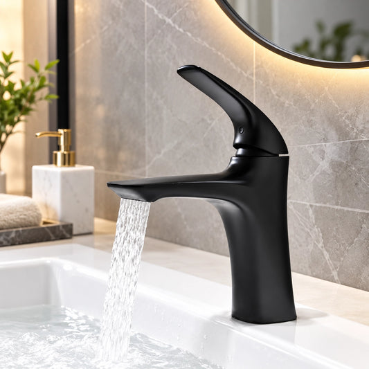 Solid Brass Single-Handle Single-Hole Bathroom Sink Faucet