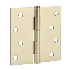 4in Brushed Brass Gold Butt Hinges with Square Corners Door Hinges