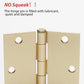 4in Brushed Brass Gold Butt Hinges with Square Corners Door Hinges