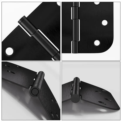 Stainless Steel 4 Inch Matte Black with 5/8" Radius Corners Door Hinges