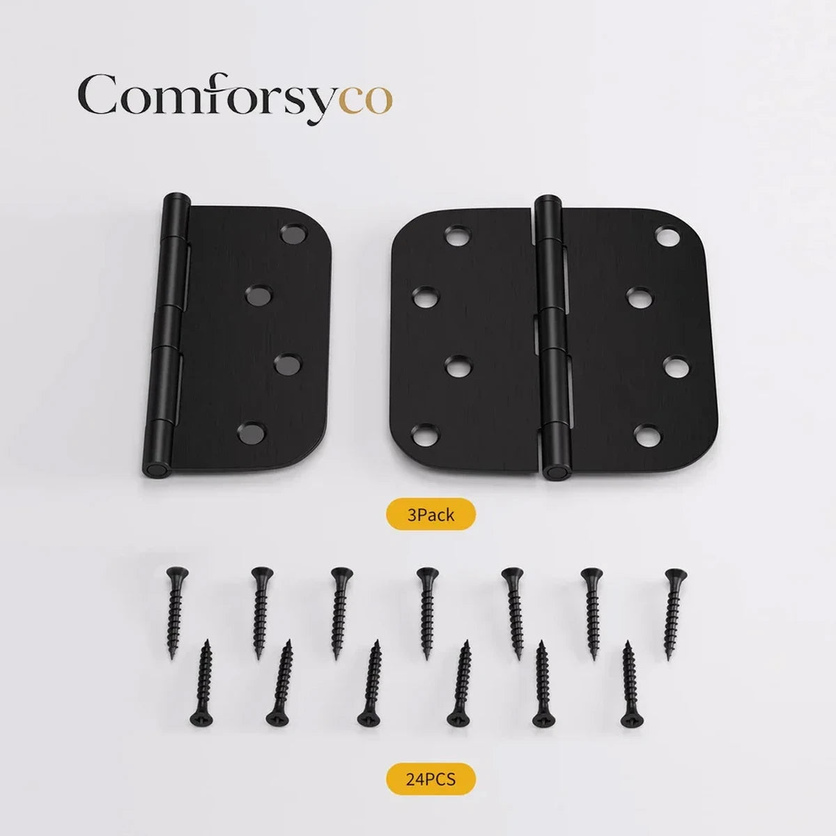 Stainless Steel 4 Inch Matte Black with 5/8" Radius Corners Door Hinges