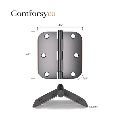Stainless Steel 3.5 Inch with 5/8" Radius Corners Oil Rubbed Bronze Interior Door Hinges