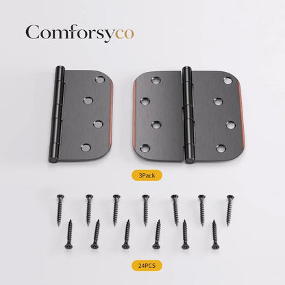 Stainless Steel 4 Inch Oil Rubbed Bronze with 5/8" Radius Corners Door Hinges for Interior Door