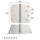 4 inch x 4 inch Brushed Nickel with Square & Round Corners Door Hinges