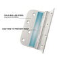 4 inch x 4 inch Brushed Nickel with Square & Round Corners Door Hinges