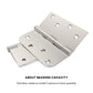4 inch x 4 inch Brushed Nickel with Square & Round Corners Door Hinges