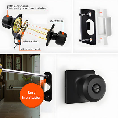 Classic Round Privacy Door Knobs for Bedroom and Bathroom Doors