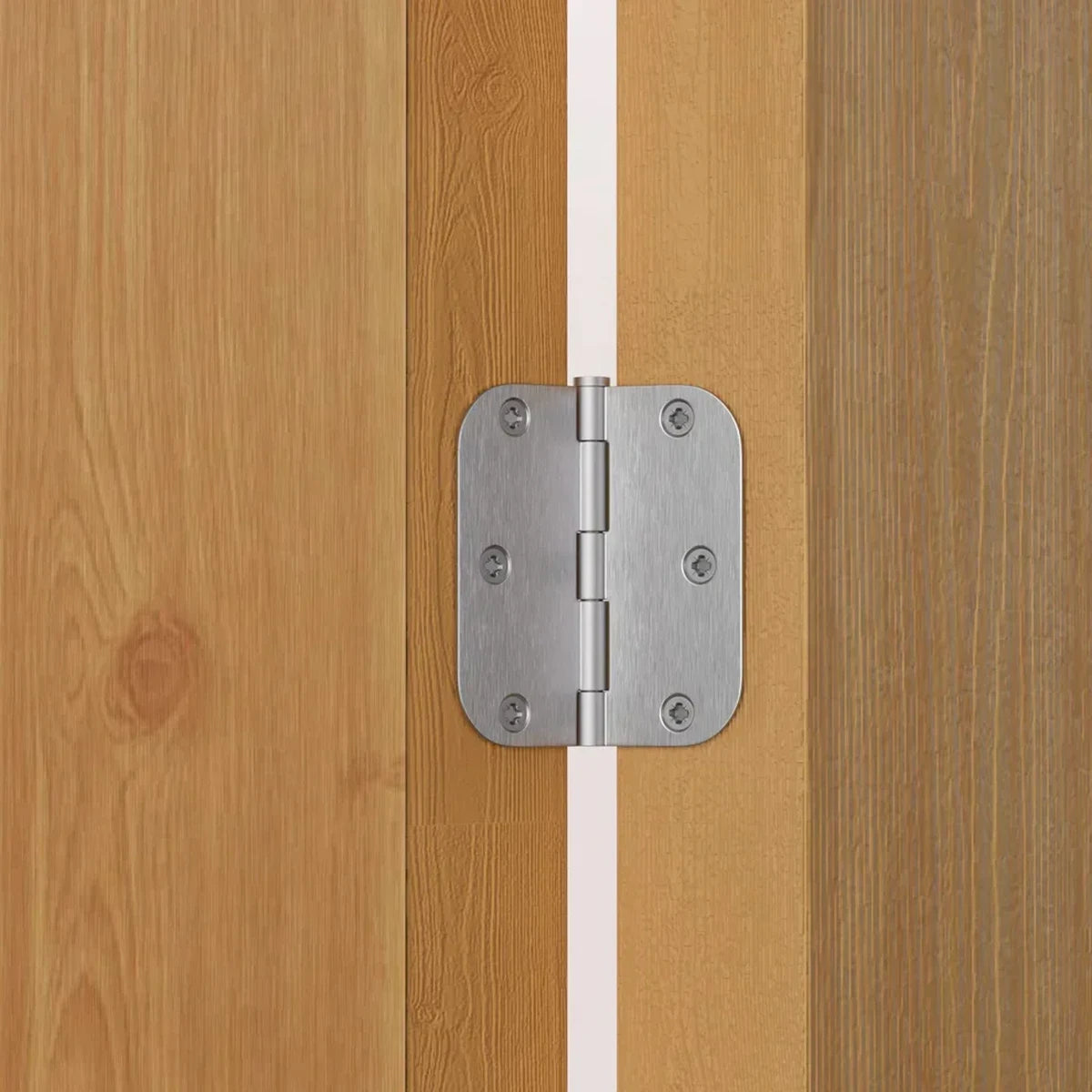 Nickel Brushed 3.5 Inch with 5/8" Radius Corners Oil Interior Door Hinges
