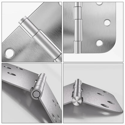 Stainless Steel 4 Inch with 5/8" Radius Corners Satin Nickel Brushed Door Hinges