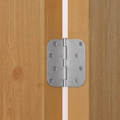 Stainless Steel 4 Inch with 5/8" Radius Corners Satin Nickel Brushed Door Hinges