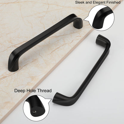 Black 5 Inch Rounded Arch Cabinet Pulls for Kitchens