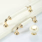 White Ceramic Cabinet Pulls and Knobs, Gold / Black Options