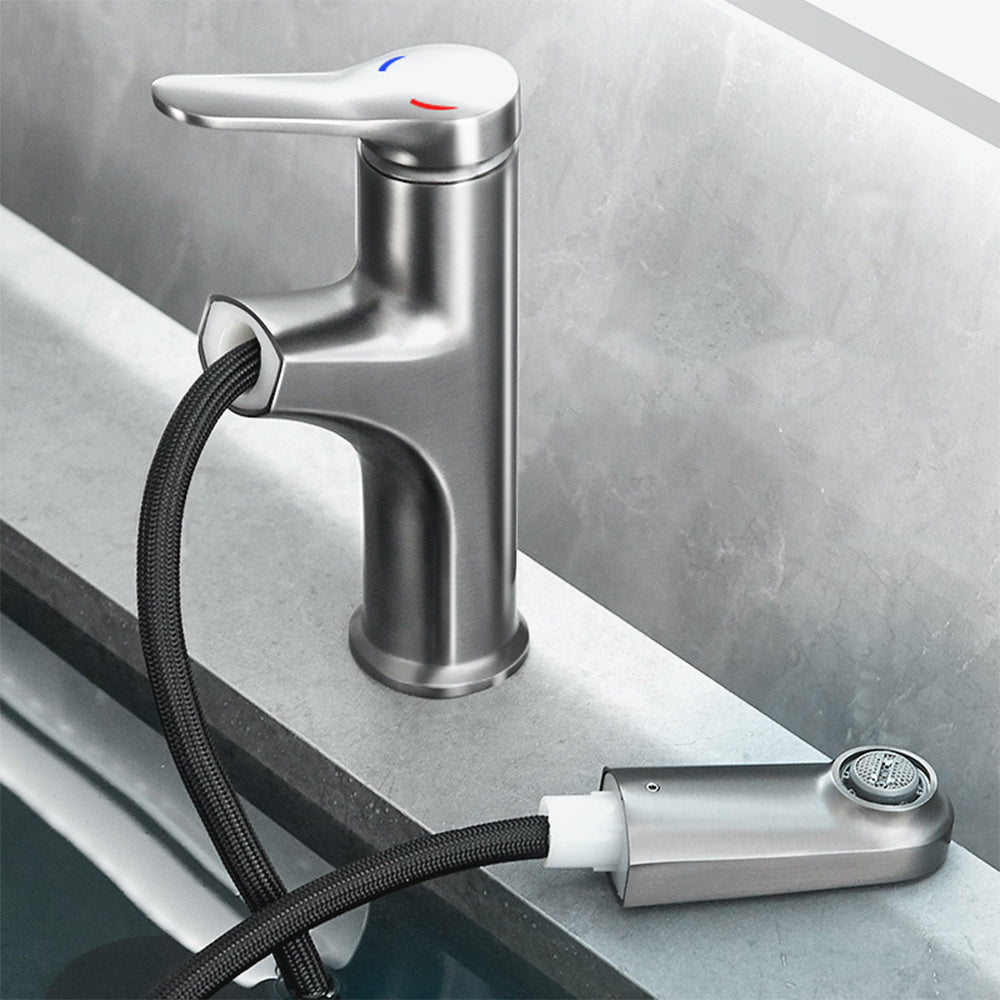 Wexler Single Handle Pull-Out Bathroom Sink Faucet with Hot and Cold Control