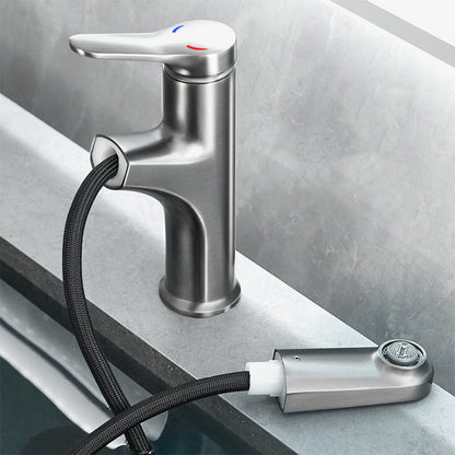 Wexler Single Handle Pull-Out Bathroom Sink Faucet with Hot and Cold Control
