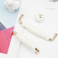 White Ceramic Cabinet Pulls and Knobs, Gold / Black Options