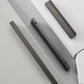Grey Square Bar Cabinet Pulls, Solid Brass Drawer Handles