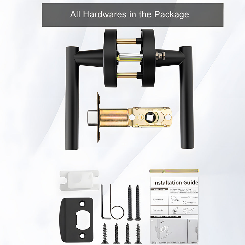 Gold and Black Interior Door Lever Handles for Bedroom and Hallway Doors