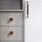 Leather Wrapped Brass Cabinet Pulls and Knobs