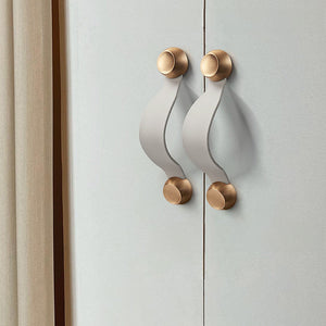 Leather Strap Cabinet Pulls and Knobs with Zinc Alloy Mounts