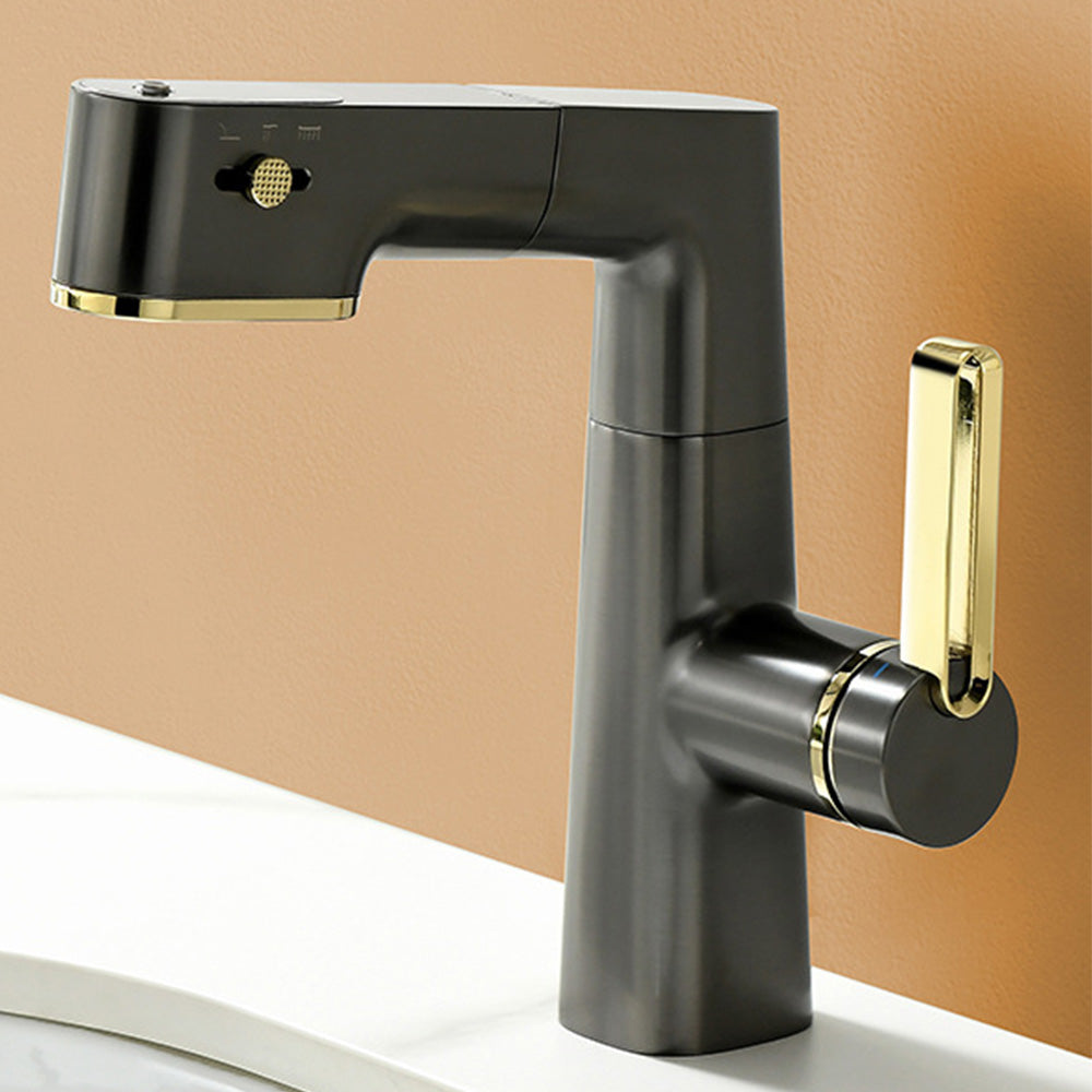 Belluno Modern Single-Handle Pull-Out Bathroom Sink Faucet with LED Temperature Display